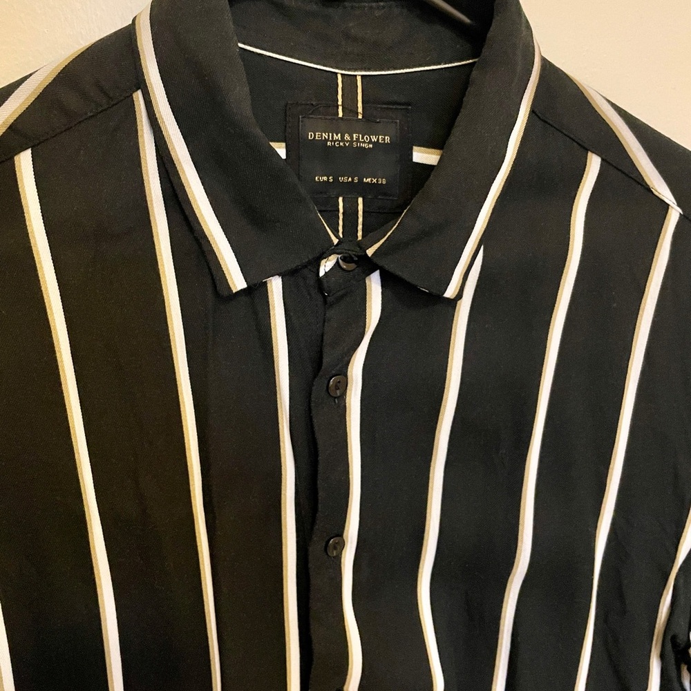 Denim & Flower Black Striped Men's Shirt
